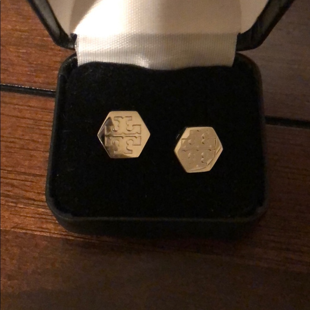 Tory Burch silver brand studs